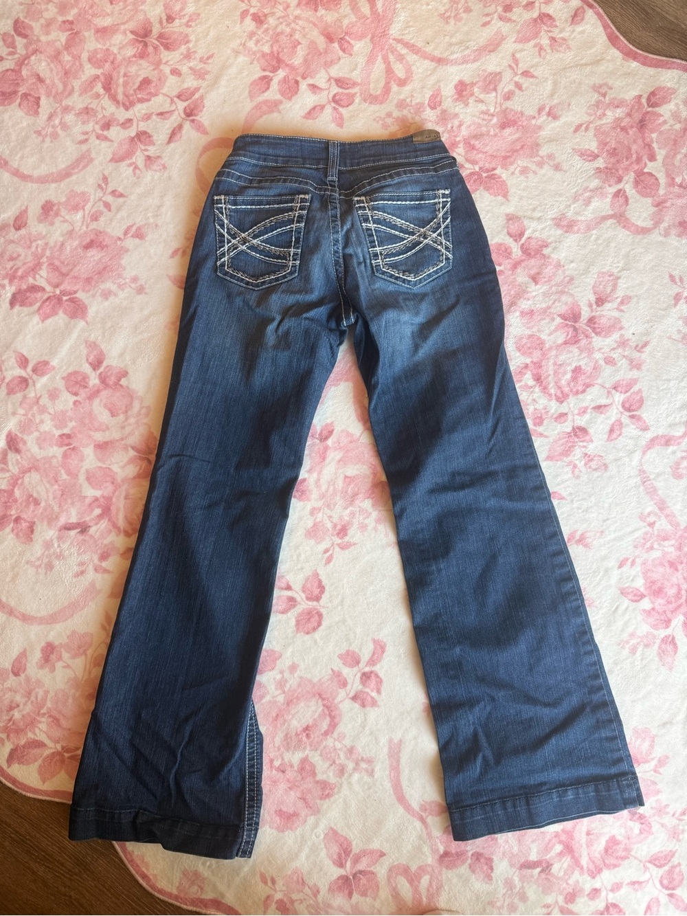 Ariat Dark Blue Flare Jeans with Contrast Pocket Stitching
